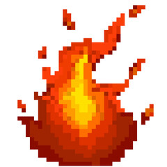 Halloween - fire in 8 bit pixel art 