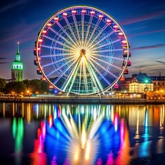 A ferris wheel with the word the word on it