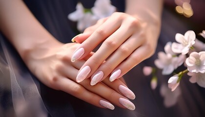 ネイルのきれいな女性