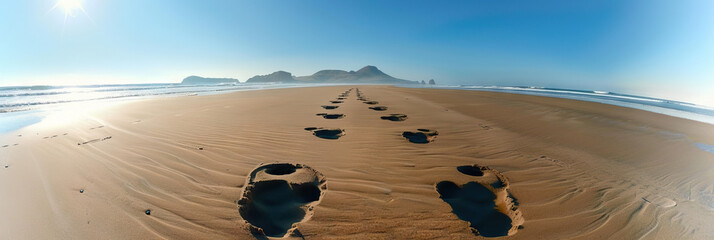 Vanished Footprints: A beach at low tide, revealing footprints leading away into the distance and eventually disappearing.
