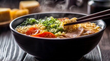 Steaming Bowl of Deliciousness: A Close-Up Food Photo