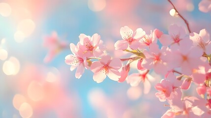 Delicate Pink Blossoms in Springtime