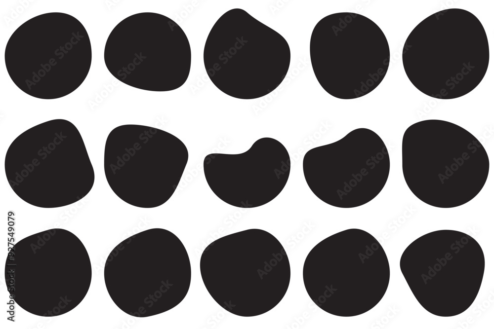 Poster blob shape organic, vector illustration set. collection from abstract forms for design and paint. li