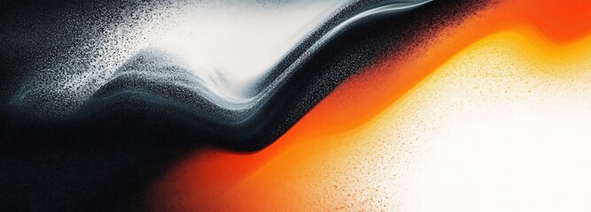 Grainy background, gray orange red white black abstract color wave noisy texture