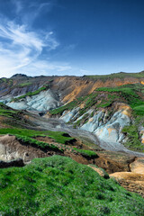 Stunning colors of the remote valley at Reykjanes peninsula