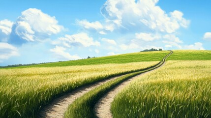 Fototapeta premium Wheat and blue sky