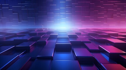 Fototapeta premium 3d rendering of purple and blue abstract geometric background. Scene for advertising, technology, showcase, banner, game, sport, cosmetic, business, metaverse. Sci-Fi Illustration. Product display