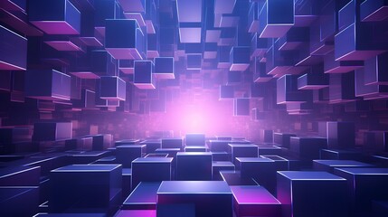 Obraz premium 3d rendering of purple and blue abstract geometric background. Scene for advertising, technology, showcase, banner, game, sport, cosmetic, business, metaverse. Sci-Fi Illustration. Product display