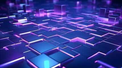 Obraz premium 3d rendering of purple and blue abstract geometric background. Scene for advertising, technology, showcase, banner, game, sport, cosmetic, business, metaverse. Sci-Fi Illustration. Product display