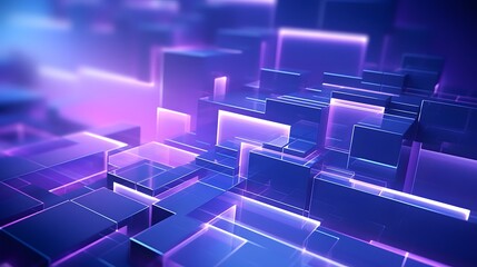 3d rendering of purple and blue abstract geometric background. Scene for advertising, technology, showcase, banner, game, sport, cosmetic, business, metaverse. Sci-Fi Illustration. Product display