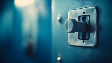 Close up Power Switch Flipping Back On to Restore Electricity After Outage