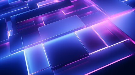 Fototapeta premium 3d rendering of purple and blue abstract geometric background. Scene for advertising, technology, showcase, banner, game, sport, cosmetic, business, metaverse. Sci-Fi Illustration. Product display