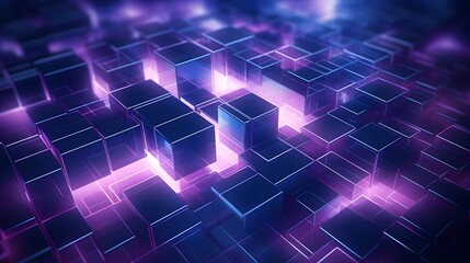 3d rendering of purple and blue abstract geometric background. Scene for advertising, technology, showcase, banner, game, sport, cosmetic, business, metaverse. Sci-Fi Illustration. Product display