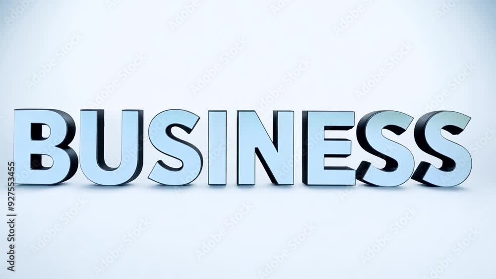 Poster 3d text animation showcasing business creativity in modern design generative ai