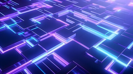 Fototapeta premium 3d rendering of purple and blue abstract geometric background. Scene for advertising, technology, showcase, banner, game, sport, cosmetic, business, metaverse. Sci-Fi Illustration. Product display