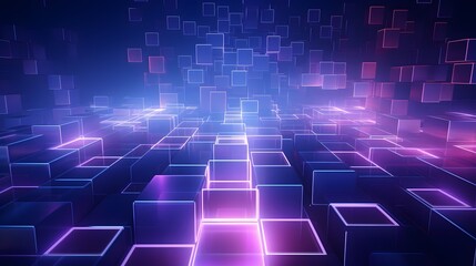 Fototapeta premium 3d rendering of purple and blue abstract geometric background. Scene for advertising, technology, showcase, banner, game, sport, cosmetic, business, metaverse. Sci-Fi Illustration. Product display