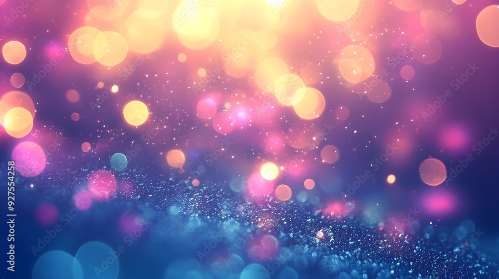 Aufkleber shimmering celestial splendor - enchanting glittering bokeh background for