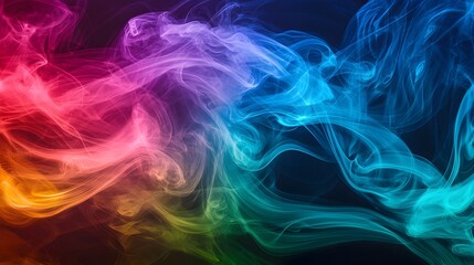 Fototapeta premium Mesmerizing Abstract Smoke Trails in Vibrant Rainbow Hues