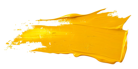 Pinselstrich in gelber Ölfarbe