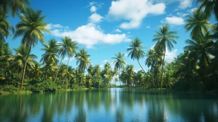 Fototapeta premium Kerala backwaters palm trees