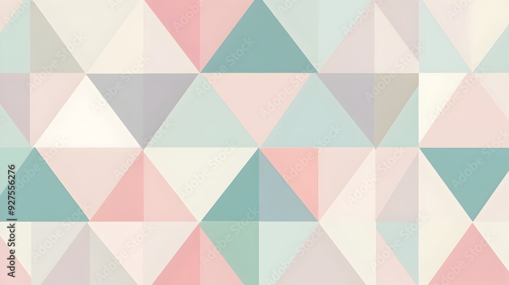 Poster soft pastel geometric pattern with calming color palette for modern stylish design