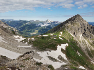 beautiful mountain valley in the alps