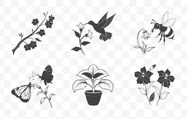 Lobelia Flower Line Art Vector Collection Detailed Botanical Illustrations of Lobelia Flowers