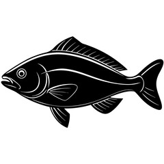 fish black silhouette white background