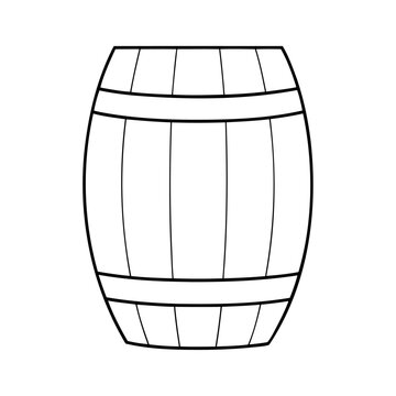 recommend clip art: Black outline wine barrel icon and vector graphic illustration