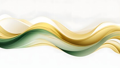 Abstract Background Green and Gold Waves