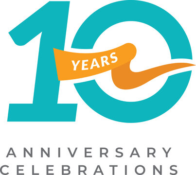 10 Years Anniversary Celebration Vector Template Design Illustration