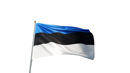 Flag of Estonia on a transparent background, png, flag on a flag pole waving in the wind, european country, national symbol of Estonia, estonian, picture of a flag	