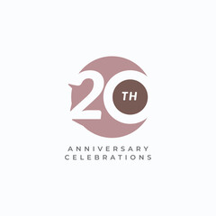 20 Th Anniversary Celebration Vector Template Design Illustration