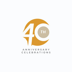 40 Th Anniversary Celebration Vector Template Design Illustration