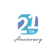21 Th Anniversary Celebration Vector Template Design Illustration