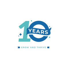 10 Years Anniversary Celebration Vector Template Design Illustration