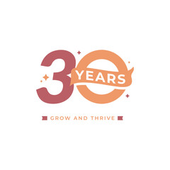 30 Years Anniversary Celebration Vector Template Design Illustration