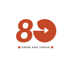 80 Th Anniversary Celebration Vector Template Design Illustration