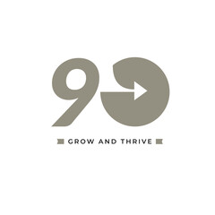 90 Th Anniversary Celebration Vector Template Design Illustration