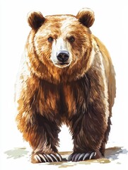 Fototapeta premium Brown Bear Portrait, A Wild Animal with Striking Features
