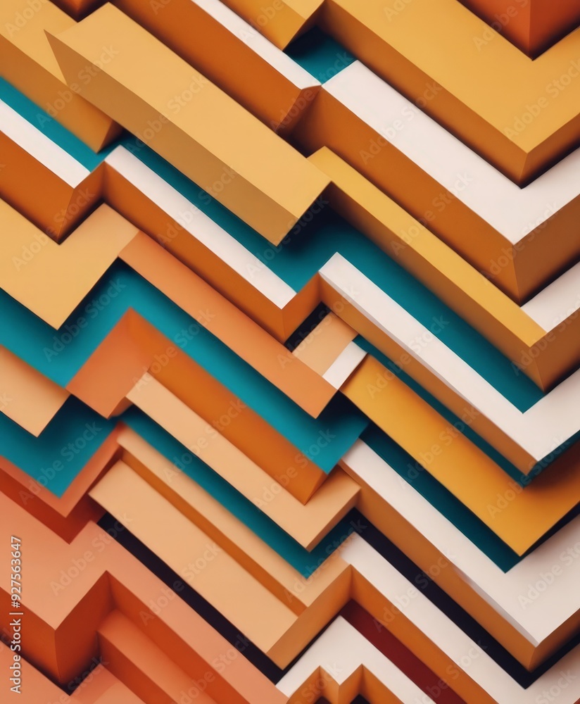 Aufkleber abstract 3d background with colorful blocks
