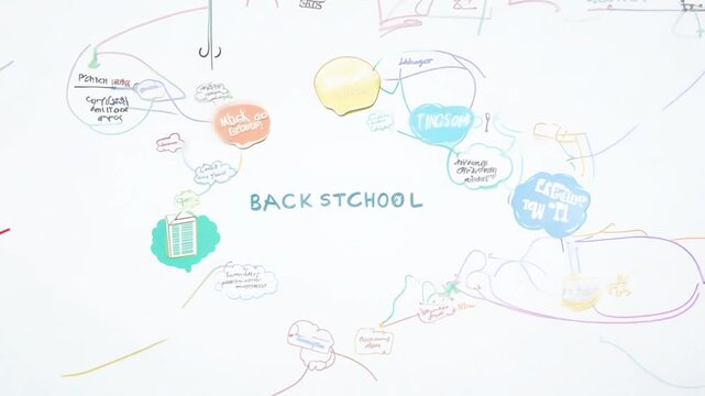 Creative Brainstorming on a Whiteboard With Sketches and Notes Generative AI