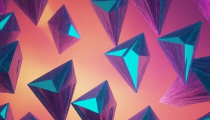 Fototapeta premium abstract geometric shapes on pink background