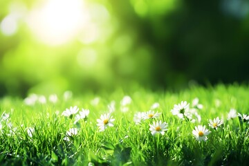Sunlit Meadow with Daisies