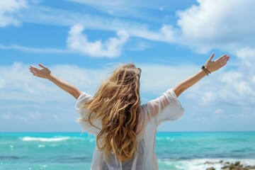 Carefree Moment by the Sea