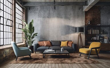 Urban Loft Living Room Background