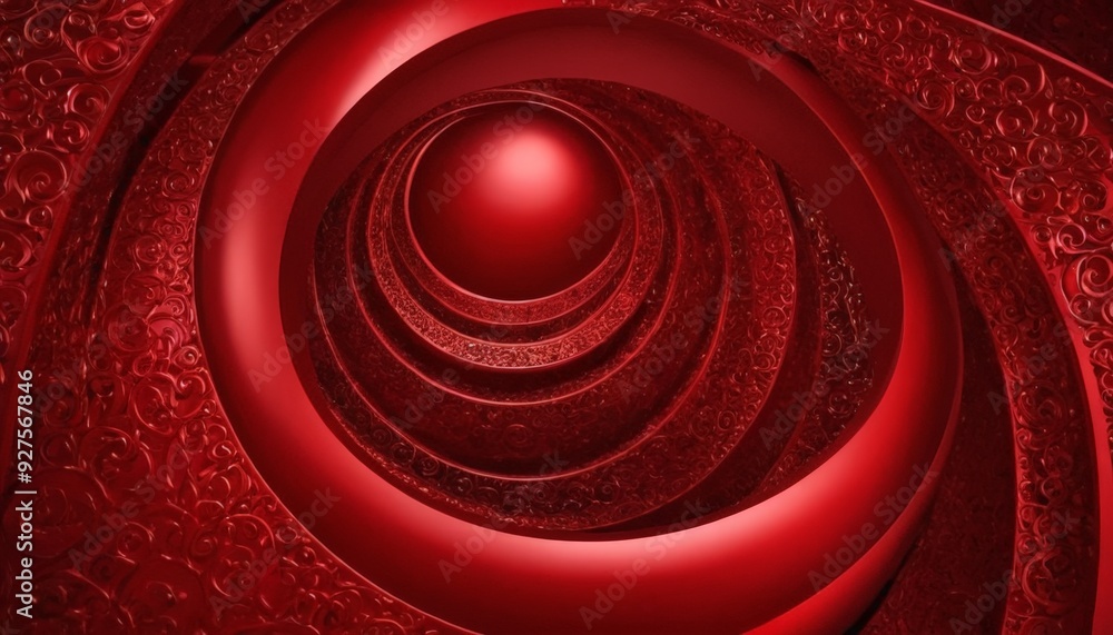 Aufkleber red spiral background with circular pattern