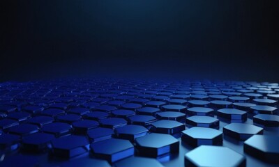 Fototapeta premium blue background with many hexagons