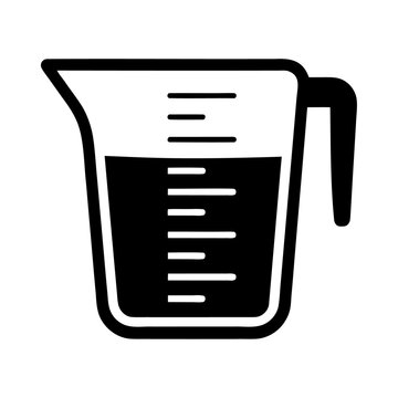 recommend clip art: Black silhouette electricity liquid test measuring cup icon and vector illustration