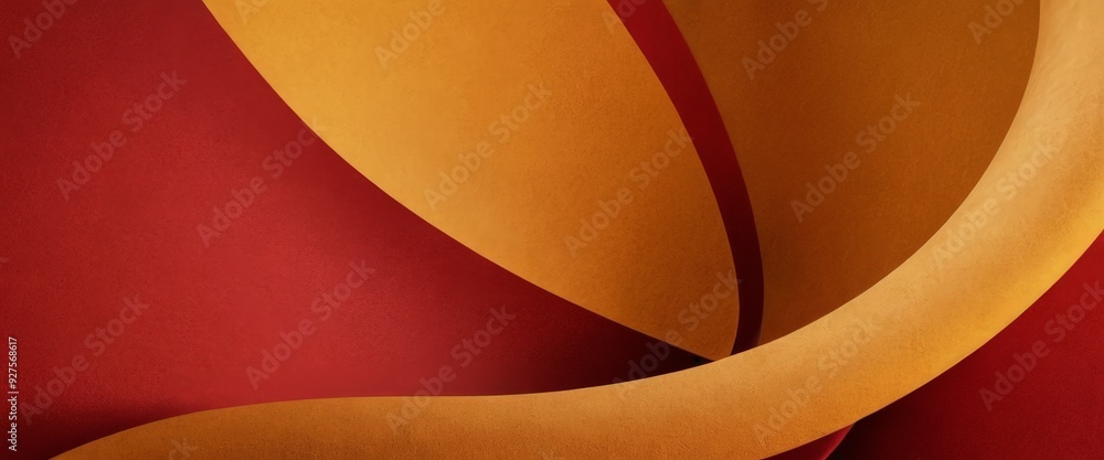 Poster red and yellow abstract background with curved curve